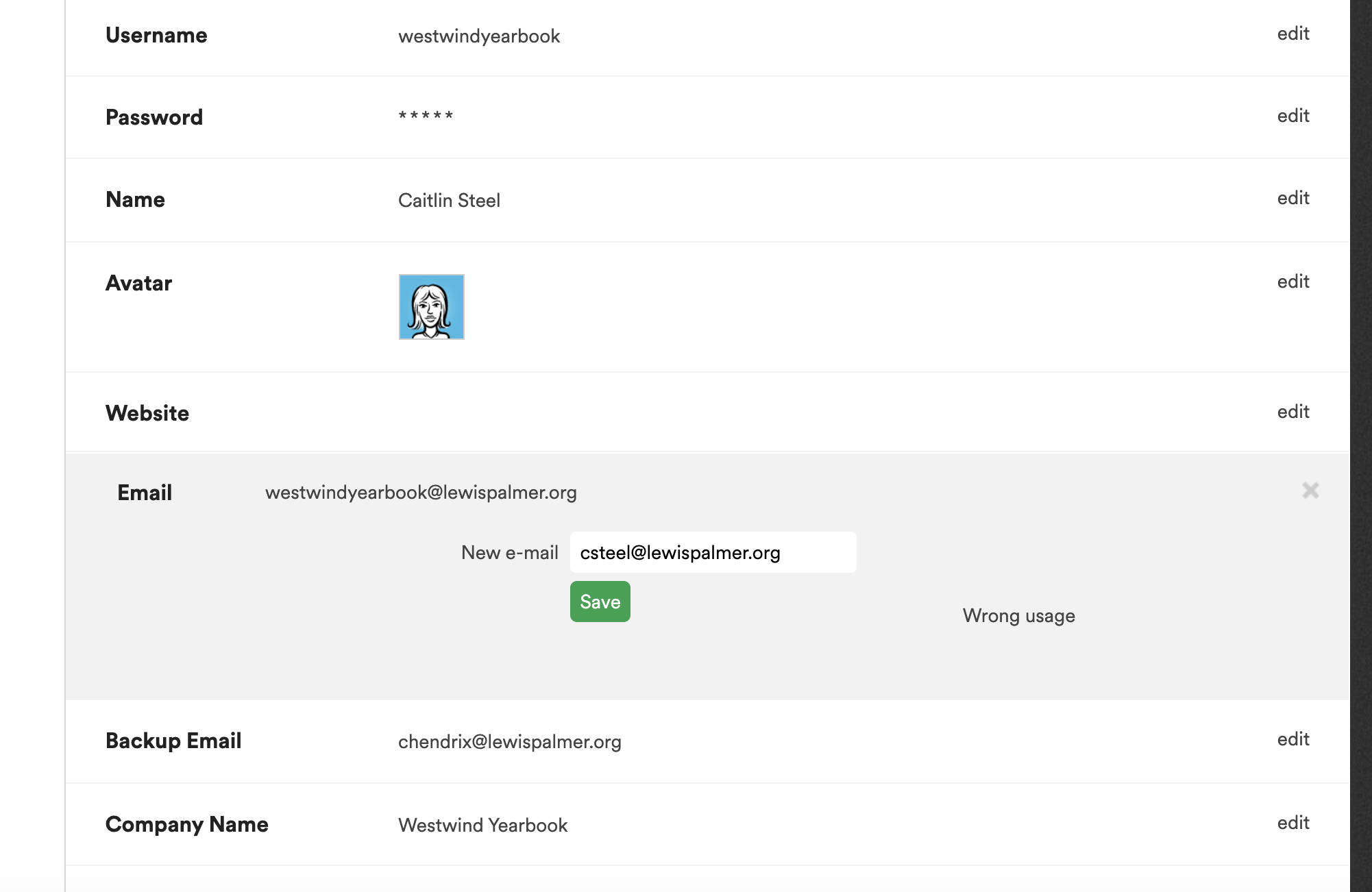 default-email-change